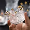 Düğün Partisi ve Ev Dekoru (Altın) için Mum Tutucular Adive Seti 6 Crown Cam Tealight Tutucu