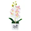 Dekorativa blommor konstgjord fjäril orkidé bonsai falsk blomma med kruka mal orkidéer icke-vävda tyger växter ogräs hem rumsdekor