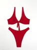 Frauen Badebekleidung sexy Twist Bikini Rückenless Verband Badeanzug zweiteiliger Mikro -Tanga Y2K Beach Frauen Trend Brasilianer Badeanzug Biquinis