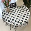 Table Cloth Korean Floral Flower Black White Colorful Tablecloth For Dining Tea Coffee Cover Picnic Kitchen Decor