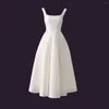 Casual jurken 2024 Elegant dames vierkante kraag prom feest midi jurk hoogwaardige zomer mouwloze tank slanke taille ball jurk vestidos
