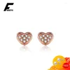 Stud oorbellen mode 925 zilveren sieraden hartvorm zirkon edelstenen oorbel voor vrouwen bruiloft verlovingsfeestje geschenk groothandel