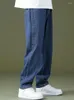 Męskie dżinsy spodnie szerokie nogi Man Cowboy Spodnie Prosty czarny kpop plus luźne rozmiar w bawełnianej wiosennej jesieni xs