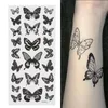 10Sheet 3D Butterfly Temporär tatueringar Vattentät liten kroppskonst Fake Tatto Flash Tatoo Wrist Foot Hand Tattoo Sticker 240423