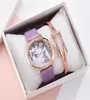 Modehorloge voor vrouwen mode verwijderbare strass Rabbit Dress Ladies Pols Watch Purple Quartz Clock Druppel Reloj7601850