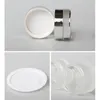 Opslagflessen ontwerp cosmetische crème container 20 g glazen pot voor gezichtsvorm ronde helder mat en zilveren dop in bouillon