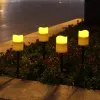 Dekoracje LED Solar Candle Flame Lampa Outdoor Garden Lawn Stakes Light For Home Courtyard Festival Ogród Lampa Candle Lampa