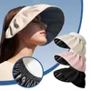 Chapeaux à bord large double utilisation de coquille d'été Sunshade Hair pliable cerceau extérieur plage UV Protection Baquet Caps Sun Chat pour FEMA A5U6