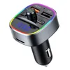 Émetteur de voitures FM Émetteur Bluetooth compatible Handsfree MP3 Charge rapide 3.0 Chargeur USB Modulateur FM sans fil