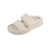 Тапочки настоящий кожа сплошной цвет летние женские женские туфли уютные слайды мягкие сандалии Seabeach для женщин на открытые шлепанцы