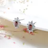 Orecchini per borchie Light Ear Luxury Stalls 925 Sterling Silver Woman Fashion Gioielli di alta qualità Garnet Zircon Wedding Fine