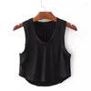 Tanks de femmes pour femmes Scoop Neck Cotton Tops Sexy Crop