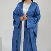 Roupas étnicas dubai abayas para mulheres vestido muçulmano Eid Djellaba jalabiya kimono cardigan peru kaftan manto arabic maúsculo marocain