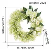 Flores decorativas 1pc Garland simulado Flor 2024 White Rose Wreath Wedding Outdoor Courtyard Decoration Festive Party Supplies