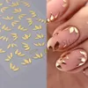Металлический простые листовые наклейки для ногтей элегантный цветочный розовый золото серебряное зеркало. Голографическое очарование лепесток из маникюра декор фольги 240430