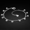 925 Sterling Silver Anklet Ankles Bell Foot Chain Jewelry For Women Anklets Beach Sandals Cheville Blandskanten 27 cm 240511