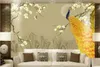 Décoration de maison grande maison Nouvelle style chinois peint à la main Magnolia Bird Landscape TV Background Wall Wall