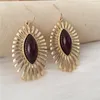 Dangle Ohrringe Gold Farbe Augen Form großer Acryl -Drop Vintage Simulierte Perlen Maxi Geometrische Aussage für Frauenj