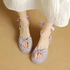 Sandales Summer Lolita Style String Beads Princess 6,5 cm High Heel Platform Chaussures pour femmes Talons Footwear Purple 2024