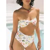 Frauen Badebekleidung Sommer Frauen Bikini Set Badeanzüge trägerloser Bandeau zweiteilige Badeanzüge Brasilianer Thong Biquini Traje de Bano Beachwear