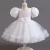 Süslü 12m Bebek Unicorn Tutu Elbise Kız Sequin Yay 1. Doğum Günü Prenses Elbise Çiçek Kostüm Düğün Partisi Yaz Bezi 240507
