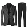 Jacket en linge de costume pour hommes avec un pantalon noir pour affaires décontractée quotidiennement