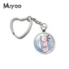 Keychains 2024 Axolotl Heart Keychain Söt djurglas Dome Cabochon smycken gåvor fans