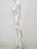 Lässige Kleider hochwertige weiße sexy trägerlose Rückenless Blume Ruffenband Maxi Kleid 2024 Sommer Frauen eleganter Abend Party