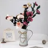 Vazen gedroogde bloem vaas landelijke stijl gegalvaniseerde boeketten plantenbak decoratieve opstelling pot met handgreep voor tafel decoratie