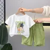Vêtements Ensembles de garçons Vêtements d'été 2024 enfants T-shirts coton shorts 2pcs Tracksuits pour bébé jogging costume pour enfants sports tenues