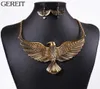 Gereit Vintage Gold Silver, наполненное большими кулонными серьгами для ожерелья для женщин для женщин, панк -египетского африканского ювелирного набора Дубая 5003524