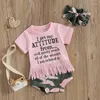 Ensembles de vêtements Baby Girl Vêtements d'été J'obtiens mon attitude de toutes les femmes Tassel T-shirt Tops Camouflage Shorts 3pcs