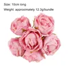 Dekorativa blommor Artificial Rose Flower Bouquet Simulerade Burnt Edge Small For Home Office Decor