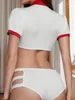 ワークドレスセクシーな女性のネクタップストラップ露出腹部トリコナサナタイトフィッティングセットJKユニフォーム韓国スタイルのかわいい衣装T836