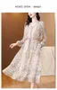 Robes de fête 2024 Boho Floral Silk V-Neck Bandage Long Robe Women's Elegant Casual Automne Automne Corean Fashion Bodycon