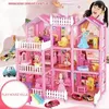 Doll House Accessoires Childrens Toy Simulation Doll House Villa Set vorgeben, Hausversammlung Spielzeug Prinzessin Schloss Schlafzimmer Mädchen Geschenk Toyl2405 zu spielen