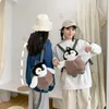 Sacs à dos en peluche mignon pingouin en peluche fille sac à dos khaki pingouin en peluche sac d'anniversaire meilleure fille douce petite sac2405