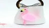 Real Rex Rabbit Fur Pink Flamingo Chain Charm Gold Ring Gold Y Carkey Pendant1922657