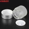 Storage Bottles Wholesale 10g Clear Frosted Cream Jar With Silver Cap Mini Glass Eye