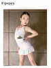 Stage Wear Children's Latin Dance Practice Clothes Women's One-Piece Butterfly Decorative Suit Performance