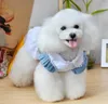 Dog Apparel Light Blue Summer Clothes Pet Denim Dresses For Small Dogs Pomeranian Chihuahua Puppy Skirt Princess Dress