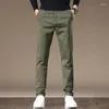 Pantaloni maschili di alta qualità autunno inverno uomini affari stretch grigio khaki nero verde formale da lavoro formale maschio 28-38