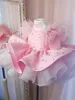 Princess Feather Flower Girl Dresses Beaded Ruffles Jewel Neck Gilrs Pageant Dress Little Kids First Communion 240428