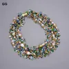 GG 18 4 rzędy Naturalne fioletowe keshi baroque perł kolorowy kryształowy naszyjnik ręcznie robiony dla kobiet 240428