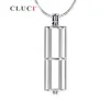 Cluci cylinder charms montering 925 sterling silver tube pärlhalsband burhänge för att hålla pärlor minimalism smycken för ol s1819267718