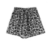 Short féminin Leopard Femmes vintage Joggers esthétiques décontractés