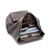 Backpack Vintage Canvas for Men 15,6 pouces ordinateur portable Casual Schoolbag adolescent Voyage de grande capacité