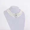 Howaway Luksusowy moda krystaliczna mikro -precyzyjna ustawienie 4 -warstwowe łańcuchy pereł naszyjniki dla kobiet akcesoria na przyjęcie weselne klejnot 240425