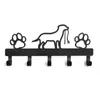 Abbigliamento per cani gancia montata a parete per cani gatti vestiti in metallo nero ganci per ganci per ganci a raggio di accantonamento.
