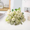 Fleurs décoratives Style coréen artificiel Bouquet de rose exquis pour décoration de mariage à la maison 10 fourches simulation fleur